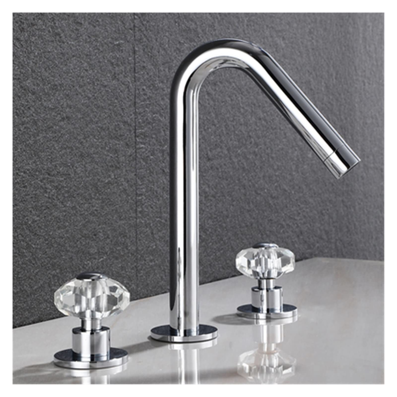 Mitigeur de lavabo 3 trous en laiton anti-corrosion chrome pour évier 8 pouces