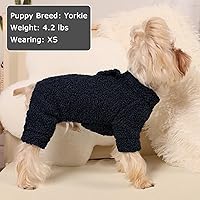 Vista 3 de Suéteres para perros pequeños para invierno, pijamas de perro de tamaño pequeño para niños y niñas, ropa de forro polar para mascotas, atuendo