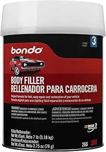 Bondo Body Filler, Original Formula for Fast, Easy Repair &amp; Restoration for your Vehicle, 00265, Filler 6.30 lb and Hardener 2.75 oz, 1 Can