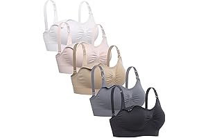 Lataly - Sujetador de lactancia materna sin aros para dormir para mujer, paquete de 5