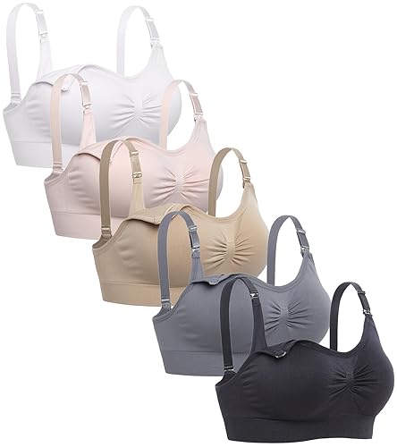 Lataly Womens Seamless Nursing Bra Sleeping Maternity Bralette for Breastfeeding Pack of 3