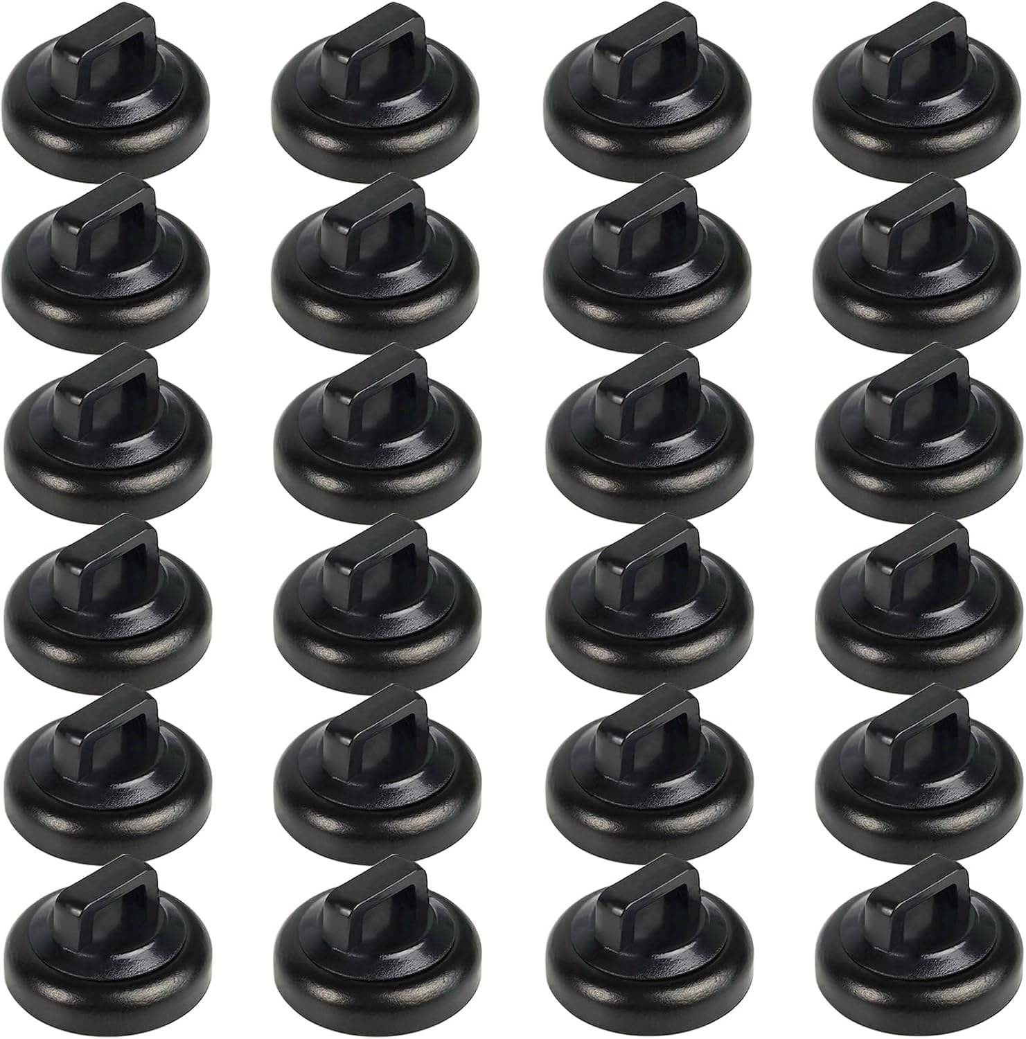 Magnet Zip Tie Mount Magnetic Zip Ties Mount Clips Base Holder Strong Multipurpose Wire Cable Holder Mount Wire Clips Management for Home Office Marine Electrical Wiring (Black, 24 Piece)
