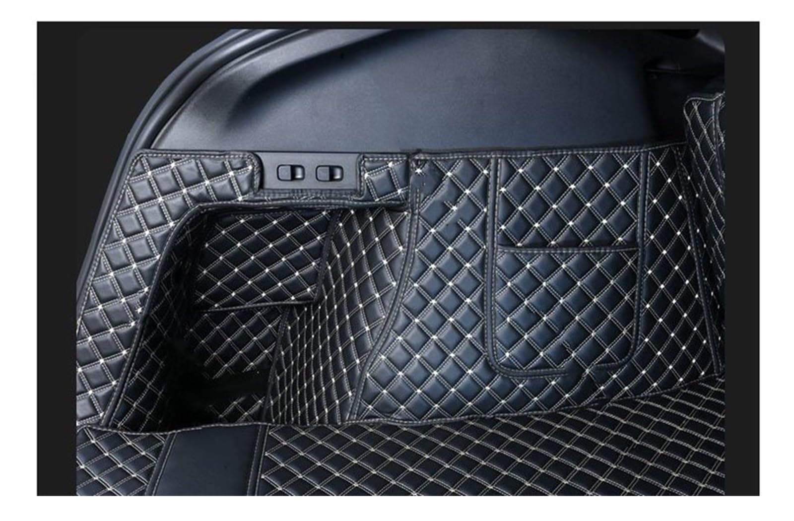 Protector Maletero para Tesla para Modelo Y 2020-2023 Forro De Carga Estera De Maletero De Coche Completamente Rodeada(Black Red Line)