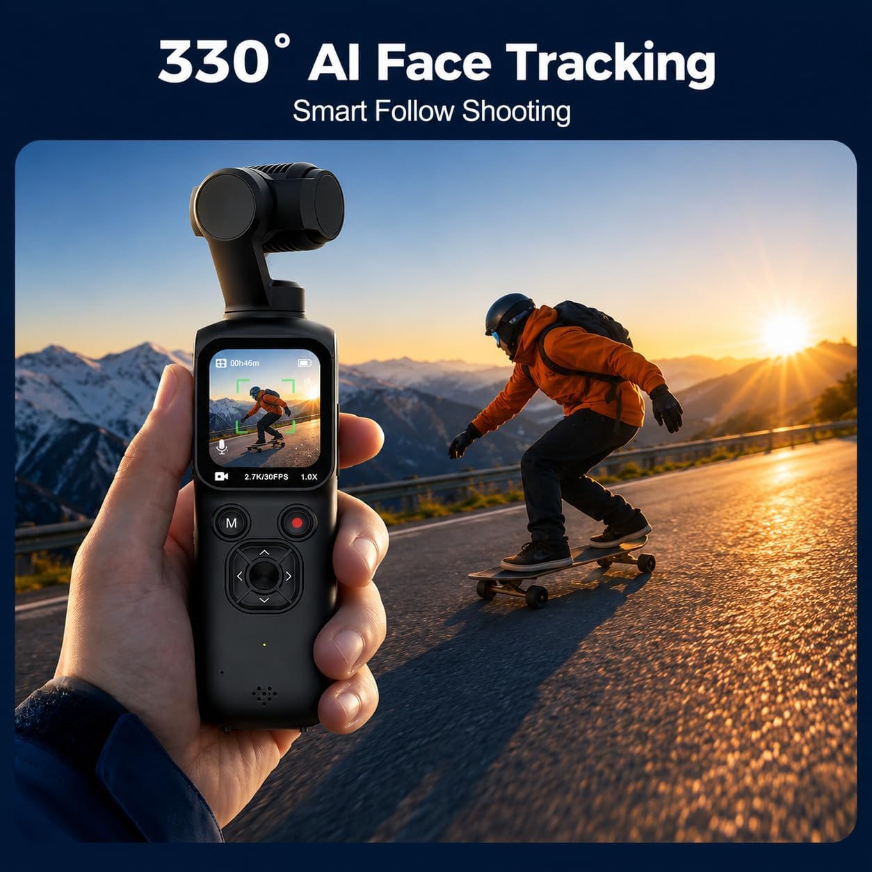 VETEK 4K Vlogging Camera,75MP Pocket Digital Camera for YouTube with 330° Rotating Lens,WiFi,1.72" Touch Screen,Face Tracking,16GB TF Card & Tripod,Handheld Camera for Daily Recording(Gunmetal)
