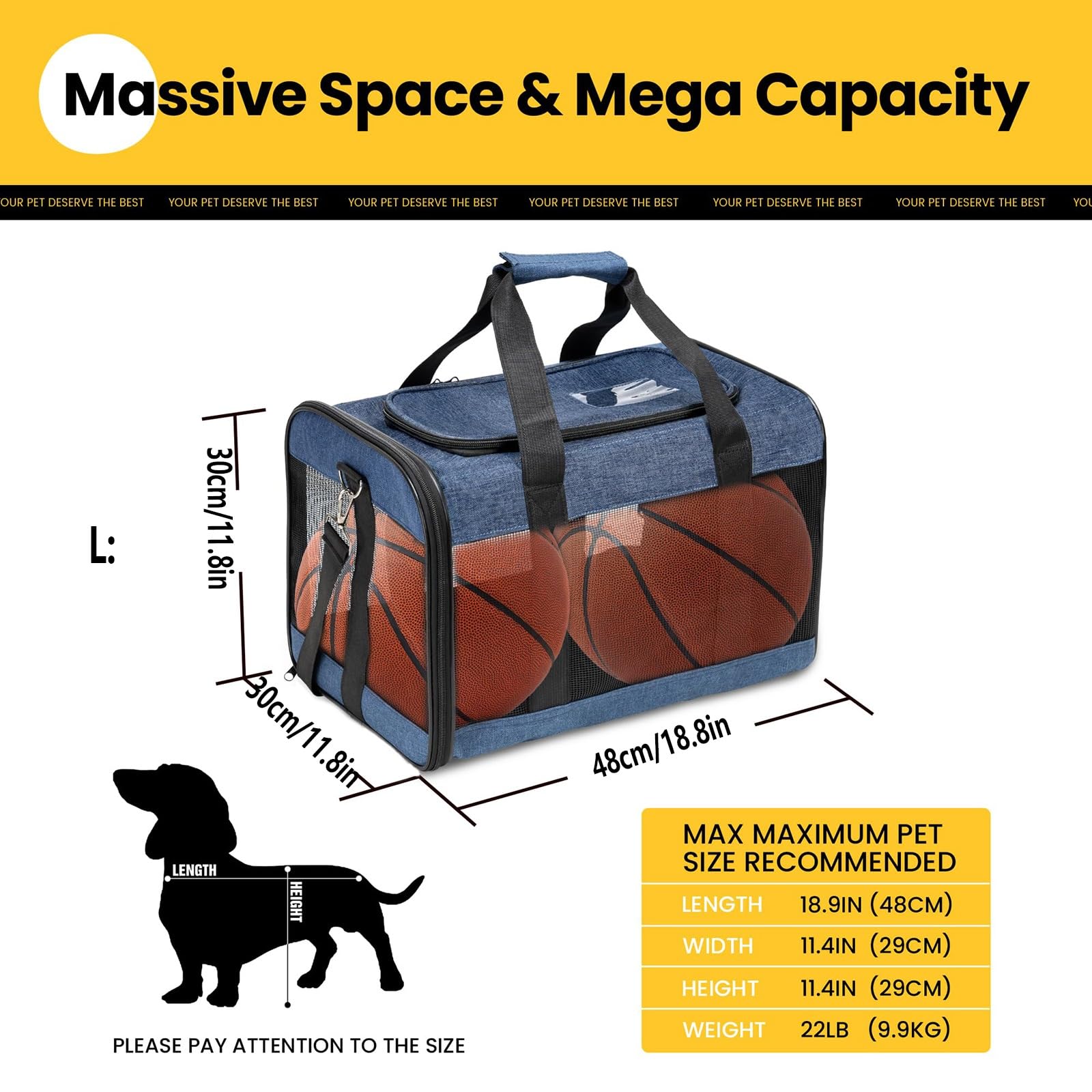 Transportín para Gatos Blando Antifugas Plegable Ligero Ventilado para Coche/Veterinario/Viaje para Gatos/Perros de hasta 22libras(Black)