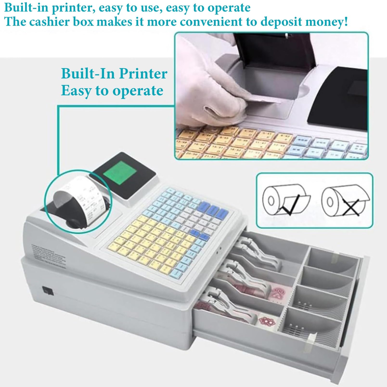Cash Register, Small Business Cash Register System with Cash