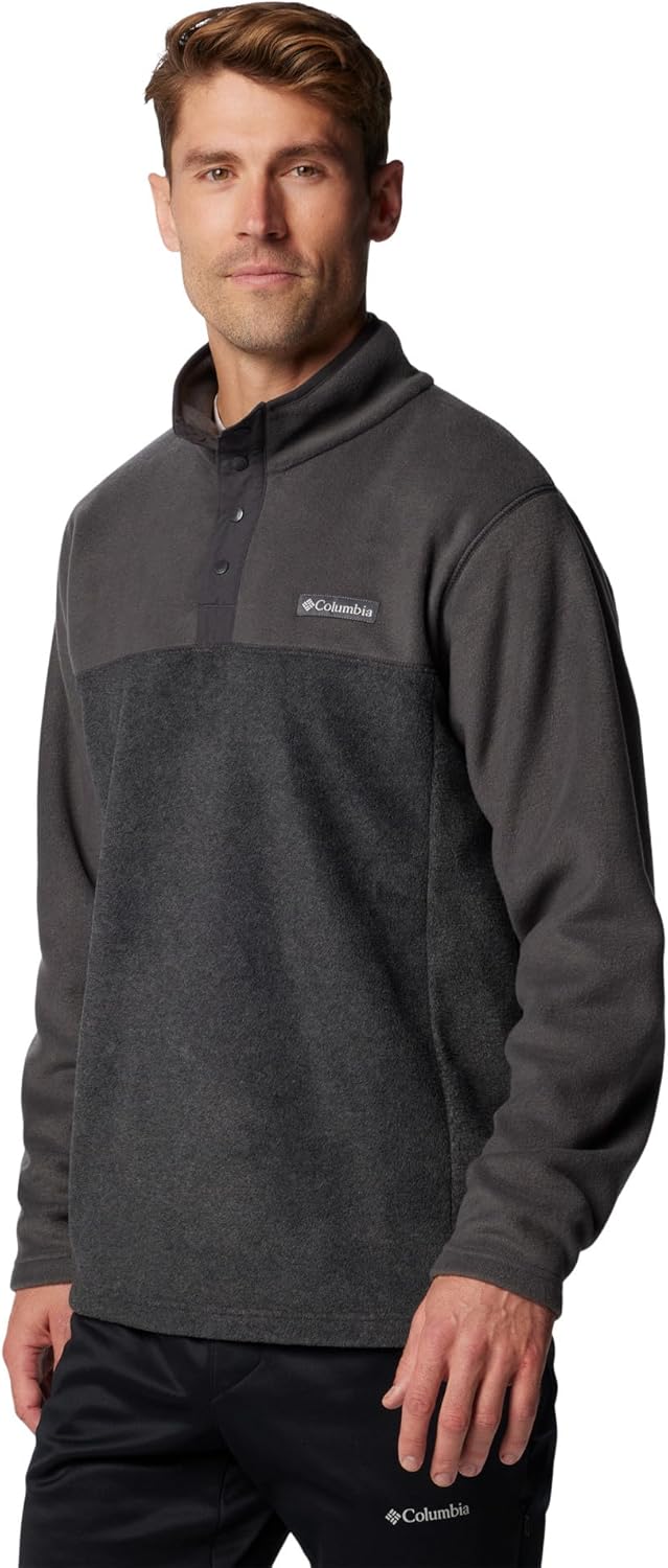 Columbia Mens Steens Mountain Half Snap Fleece Jacket, Charcoal Heather/Shark, Medium - Image 4