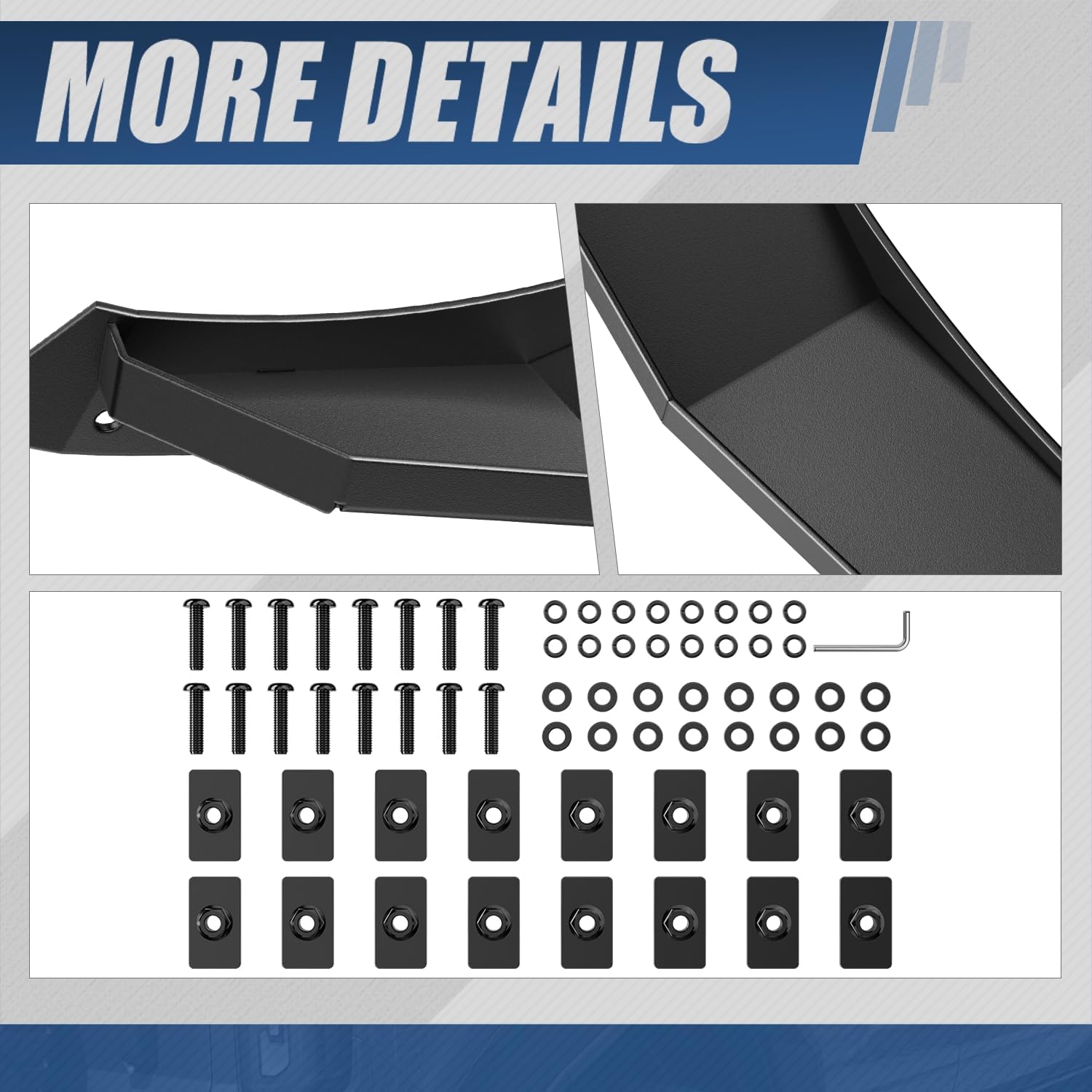 Auto Dynasty Pair of Rear Fender Flares Compatible with 2021-2024 Ford Bronco 4Dr, HD Plate Offroad Fender Flares Style, Powdercoated Black