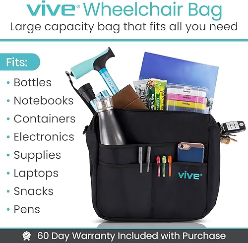 Vista 3 de Bolsa de transporte Vive para andador, universal, para accesorios de sillas de ruedas, andadores, andadores con ruedas y sillas de transporte, que
