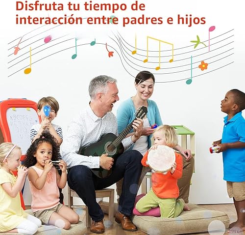 Miniatura 5 de LOOIKOOS Instrumentos musicales para niños pequeños, instrumentos de percusión de madera, juguete para niños preescolares, juguetes musicales