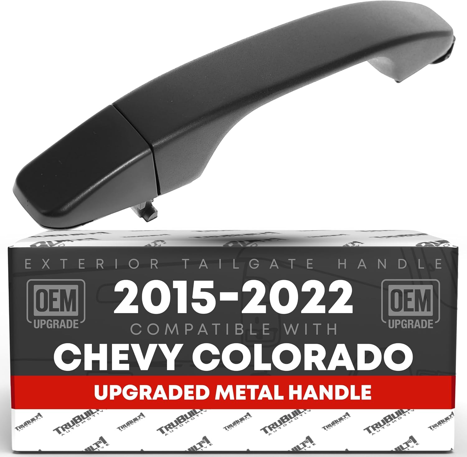 T1A Exterior Front Passenger Door Handle Set w/Cover & Gasket, Upgraded Metal - Compatible with 2015-2022 Chevrolet Colorado - Textured Black - OEM 22923605, 23251708