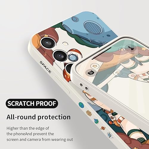 Miniatura 7 de LEECG Funda para Galaxy S23 FE, diseño creativo de impresión lateral de astronauta para Samsung S23 FE 5G, funda protectora resistente de silicona