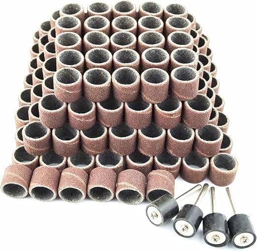 Merryland Drum Sander Sanding Band for Dremel 184pcs, 120# 1/2" Sanding Sleeve 180pcs and Mandrel 4pcs Rotary Tool, Electric Power Tool Accessory DIY, RMTA184C3