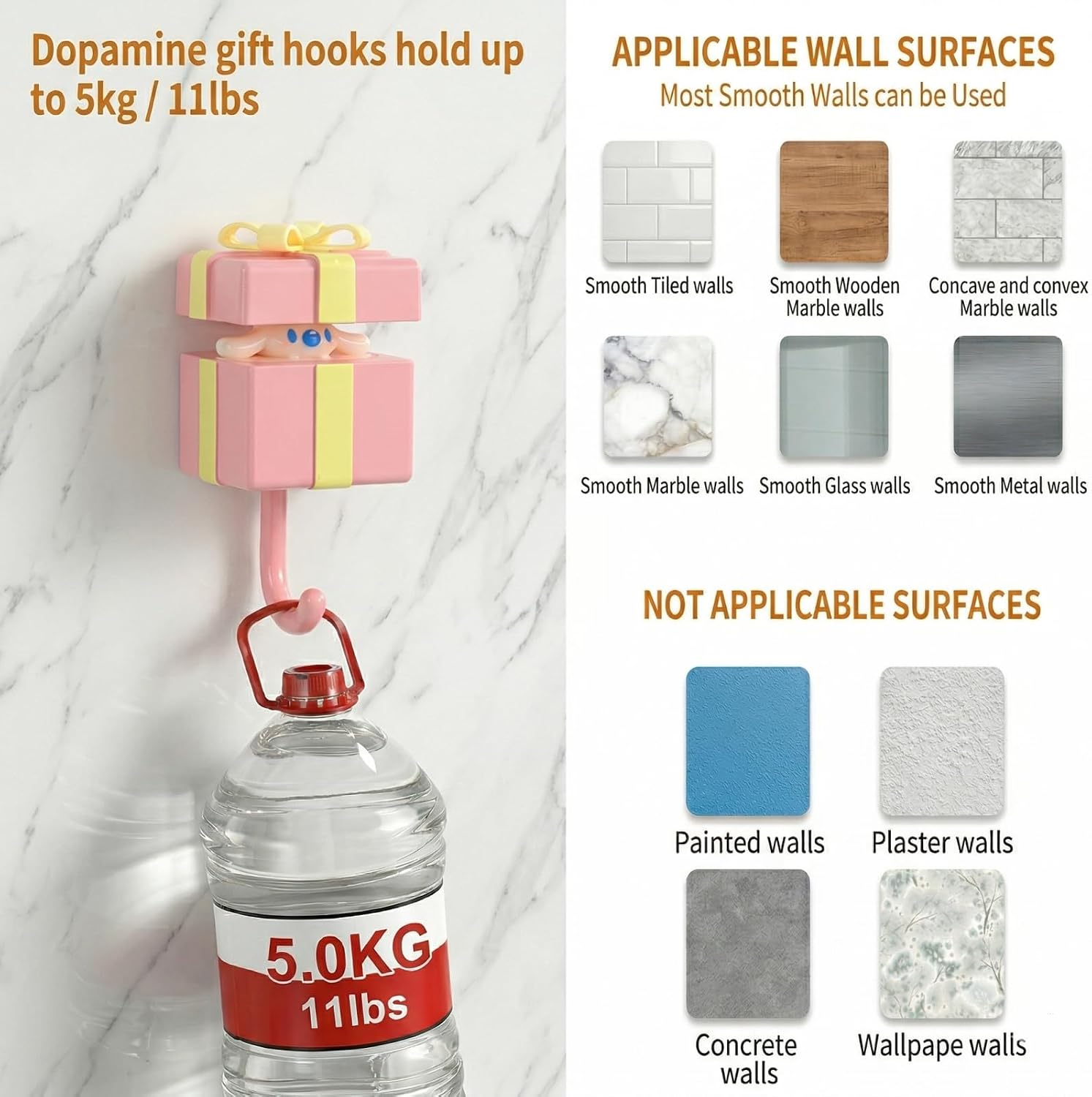 4-Pack Cute Creative Pop Up Key Hooks for Wall and Bag - Decorative Kawaii Room Decor, Adhesive Hanger, Funky Backpack Holder for Kids