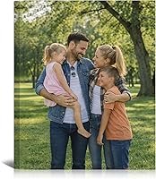 HEYTAROS Custom 8x10 Framed Canvas Print - Personalized Photo Wall Art for Family Pets Weddings - Ships Next Day