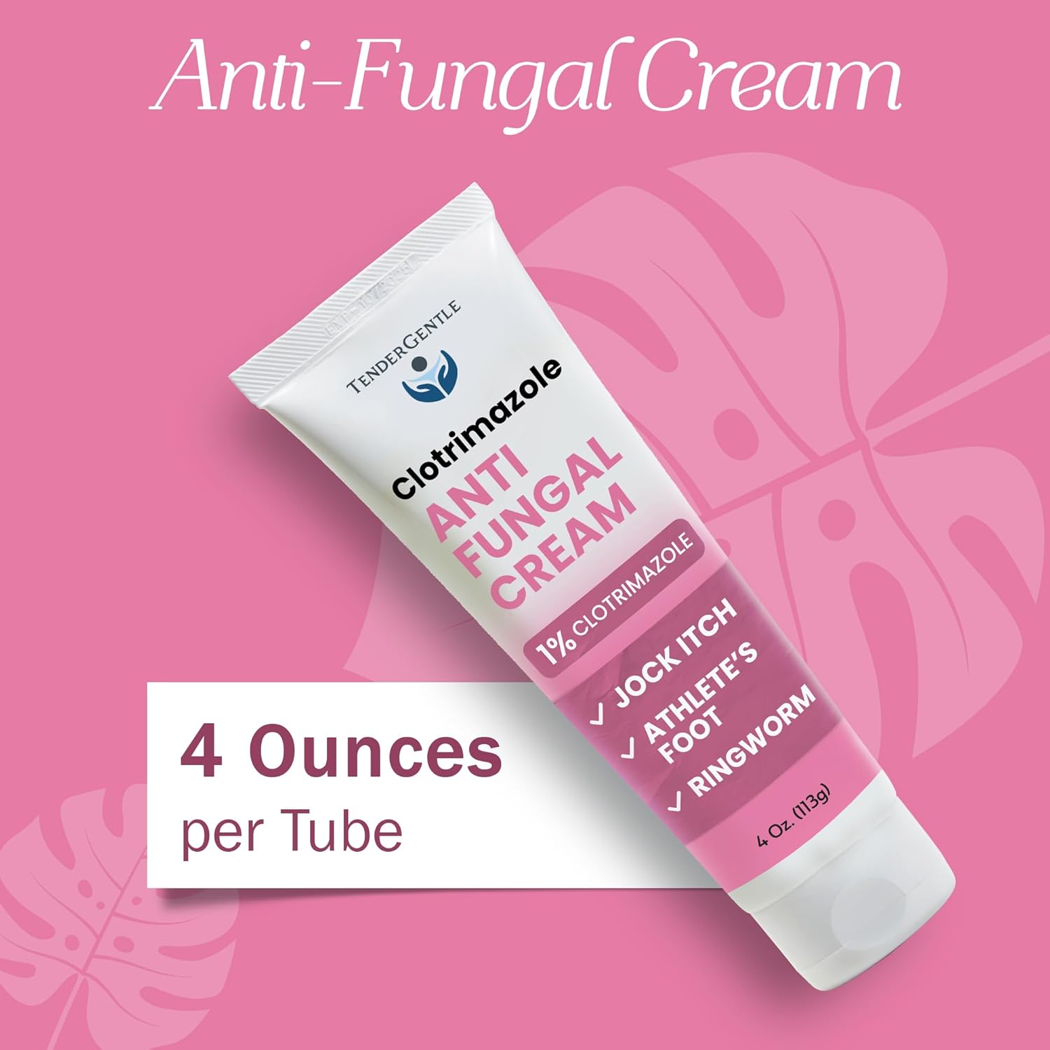 Clotrimazole Antifungal Cream for Skin - 4 oz. Tube, Case of 24 - Clotrimazole Cream for Jock Itch, Athletes Foot Treatment, and More