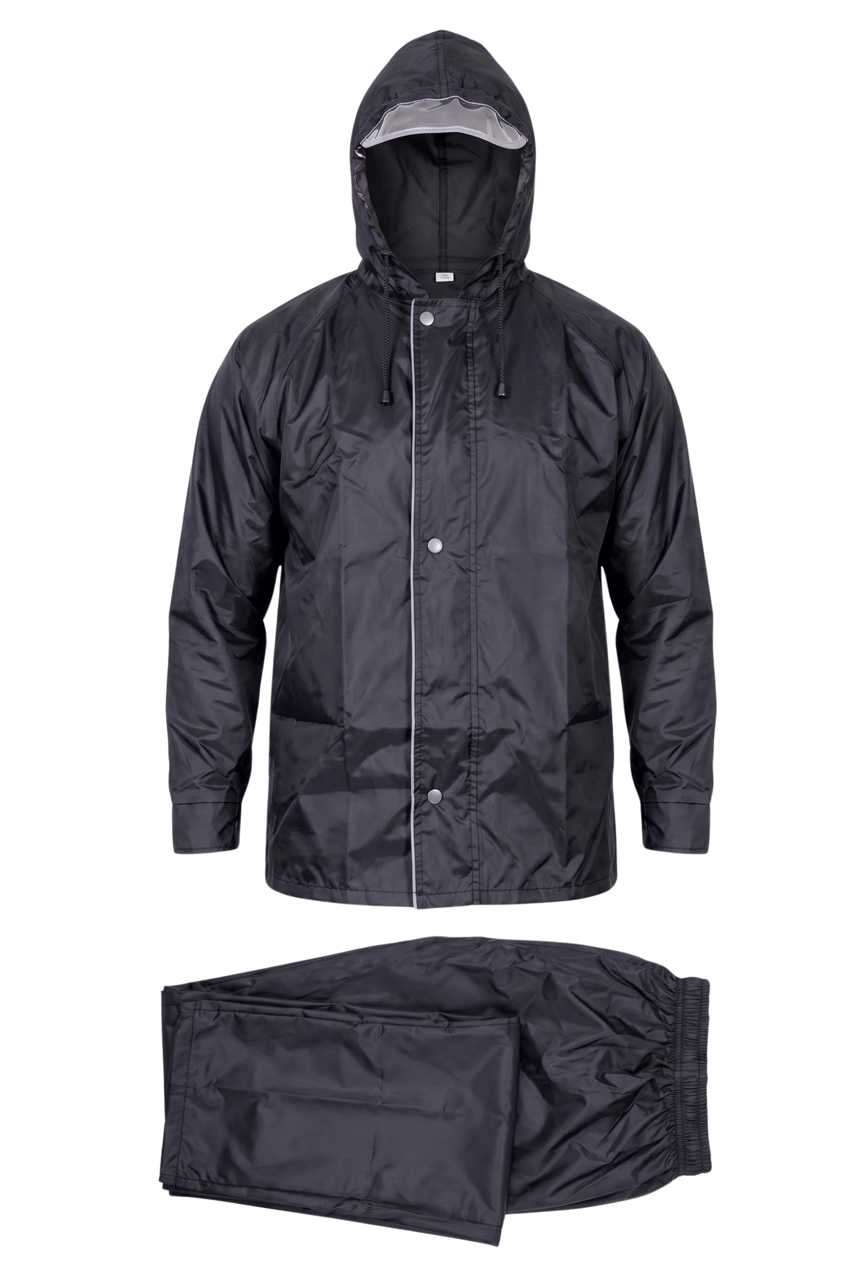 100% Waterproof Raincoat for Men with Pants | Heavy Duty Rain Suit for Bikers | Windproof Rain Jacket with Adjustable Hood-image-15