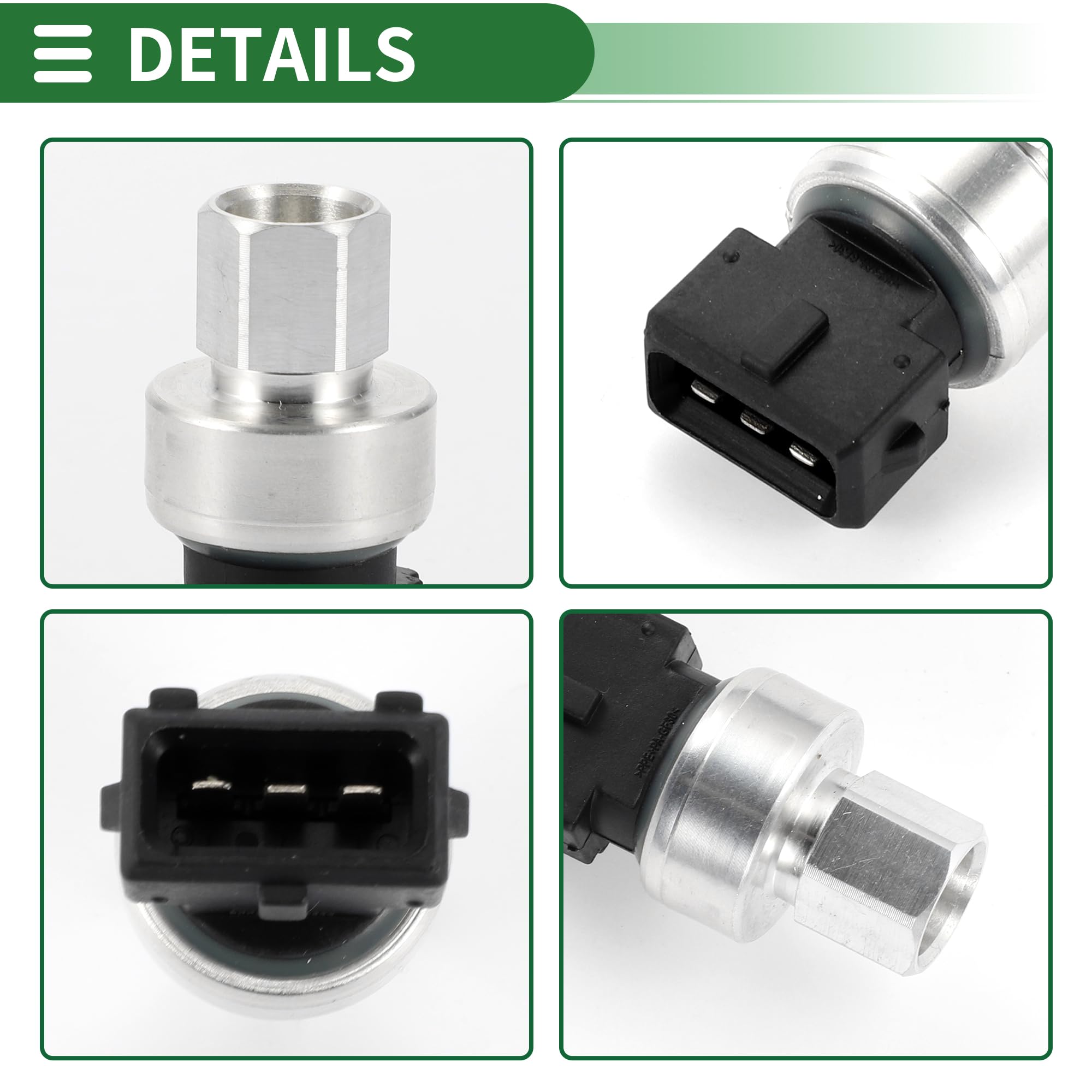 Motoforti Capteur De Pression Climatisation Pour Volvo C70 2006-2013 1pc | 1Pc, Noir, Plastique/Métal, DC 12V, -40-135°C, 3 Broches, OE:31292004, Adapté Pour Volvo C30/S40/S60/S80 2004-2018