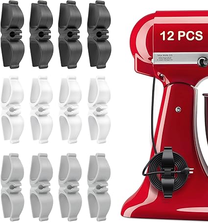 Cord Organizer for Appliances, 12 Pack Upgraded Kitchen Appliance Cord Organizer Stick On Appliance Wire Organizer Wire Wrapper for Kitchen Appliances Mixers, Coffee Maker, Pressure Cooker