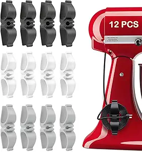 Cord Organizer for Appliances, 12 Pack Upgraded Kitchen Appliance Cord Organizer Stick On Appliance Wire Organizer Wire Wrapper for Kitchen Appliances Mixers, Coffee Maker, Pressure Cooker