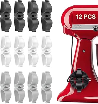 Cord Organizer for Appliances, 12 Pack Upgraded Kitchen Appliance Cord Organizer Stick On Appliance Wire Organizer Wire Wrapper for Kitchen Appliances Mixers, Coffee Maker, Pressure Cooker