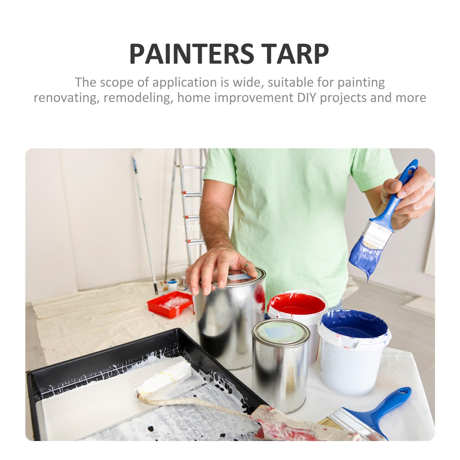 ABOOFAN Bâche de en Coton Beige Résistante et Réutilisable pour de Peinture et Rénovation pour Meubles et Sols