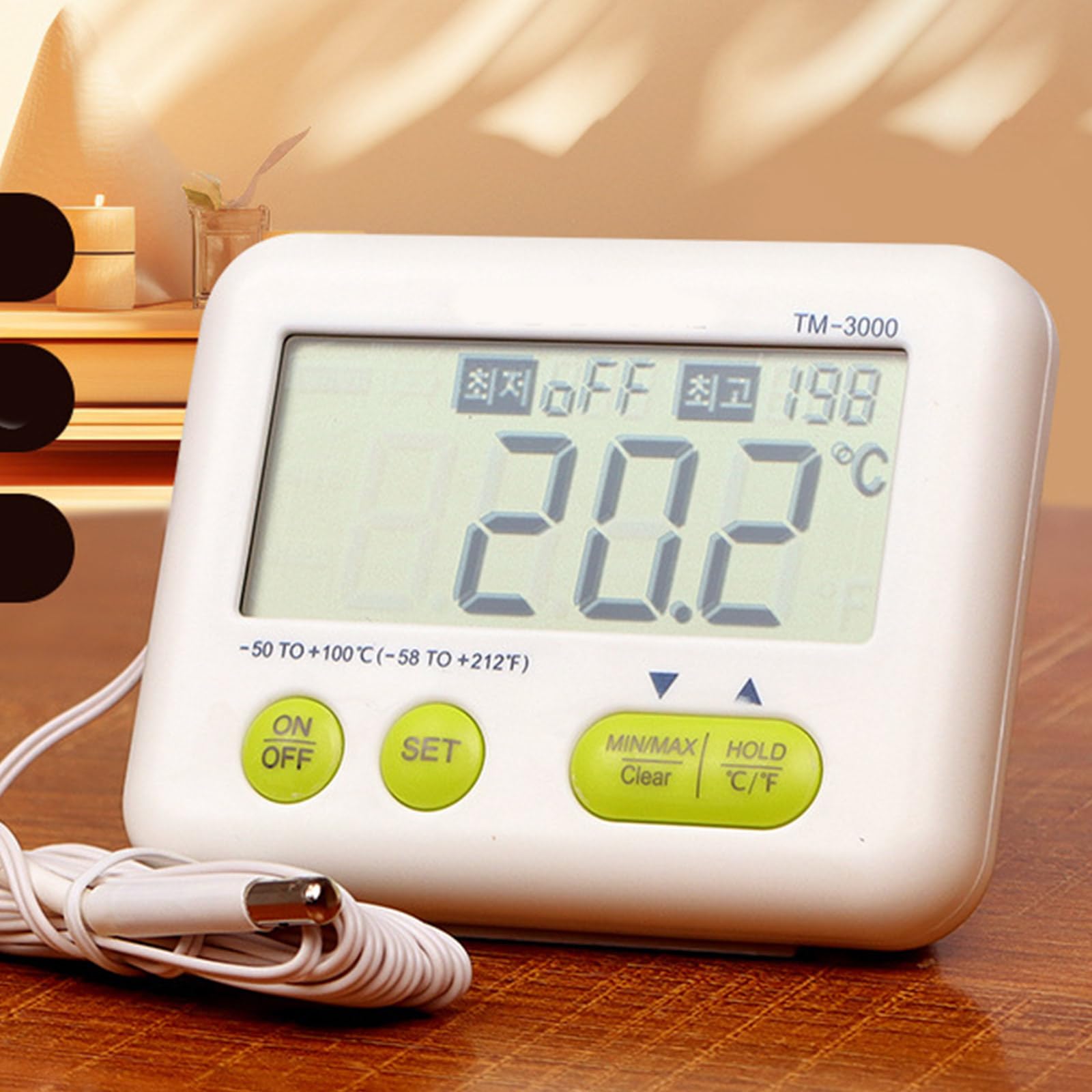Detector de temperatura con pantalla digital para interiores, habitación de bebé, oficina, medidor de temperatura de adsorción