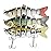 Lifelike Fishing Lures for Freshwater and Saltwater Angling - Realistic Trout and Bass Lures with Segmented Bodies, Rustproof Dual Treble Hooks and Integrated Gravity Ball for Diving (3 Pk)