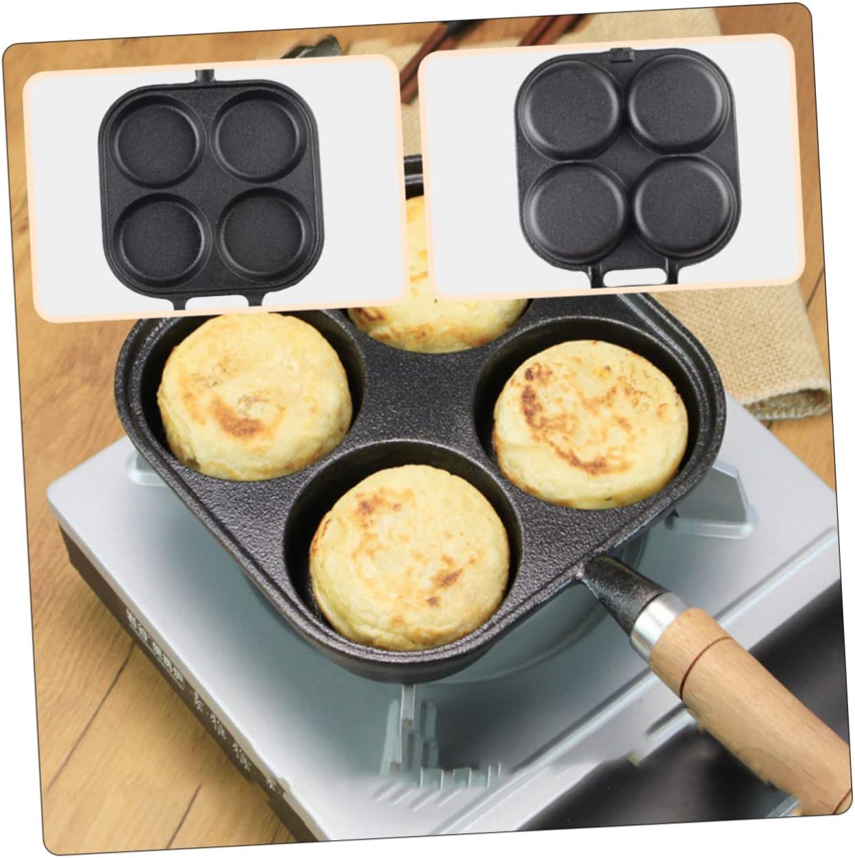 Divided Omelette Pan Scrambled Egg Cooker Egg Cooker Griddle Pan for Stove Top