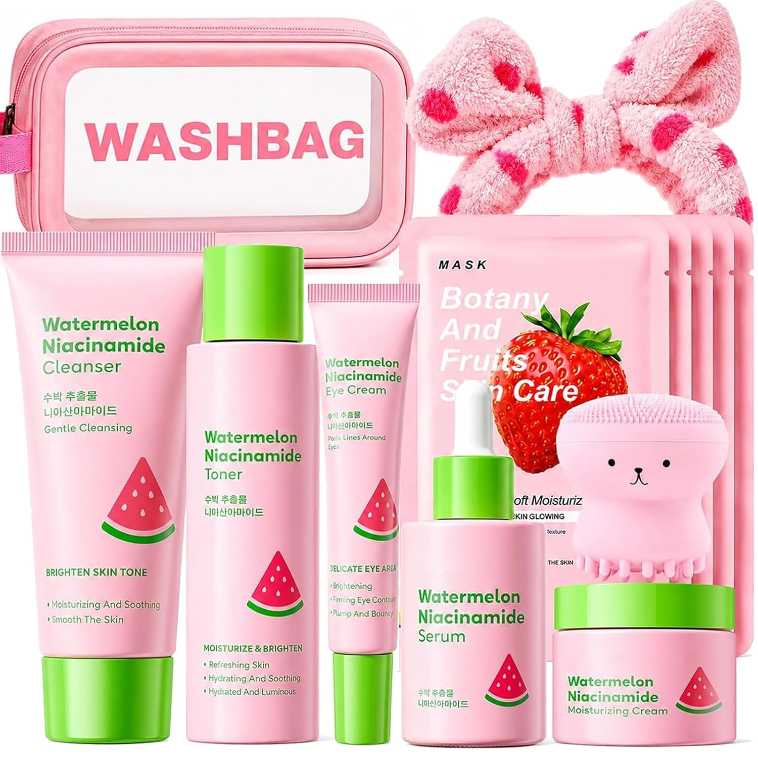 Watermelon Skin Care Set for Teen Girls Women,Facial Care Gift Set for Kids