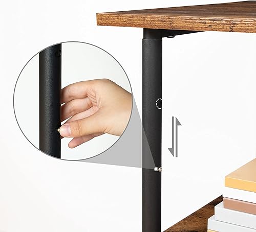 Miniatura 6 de HOOBRO Soporte para impresora, carrito industrial de 3 niveles para impresora debajo del escritorio con estante, estante de almacenamiento móvil