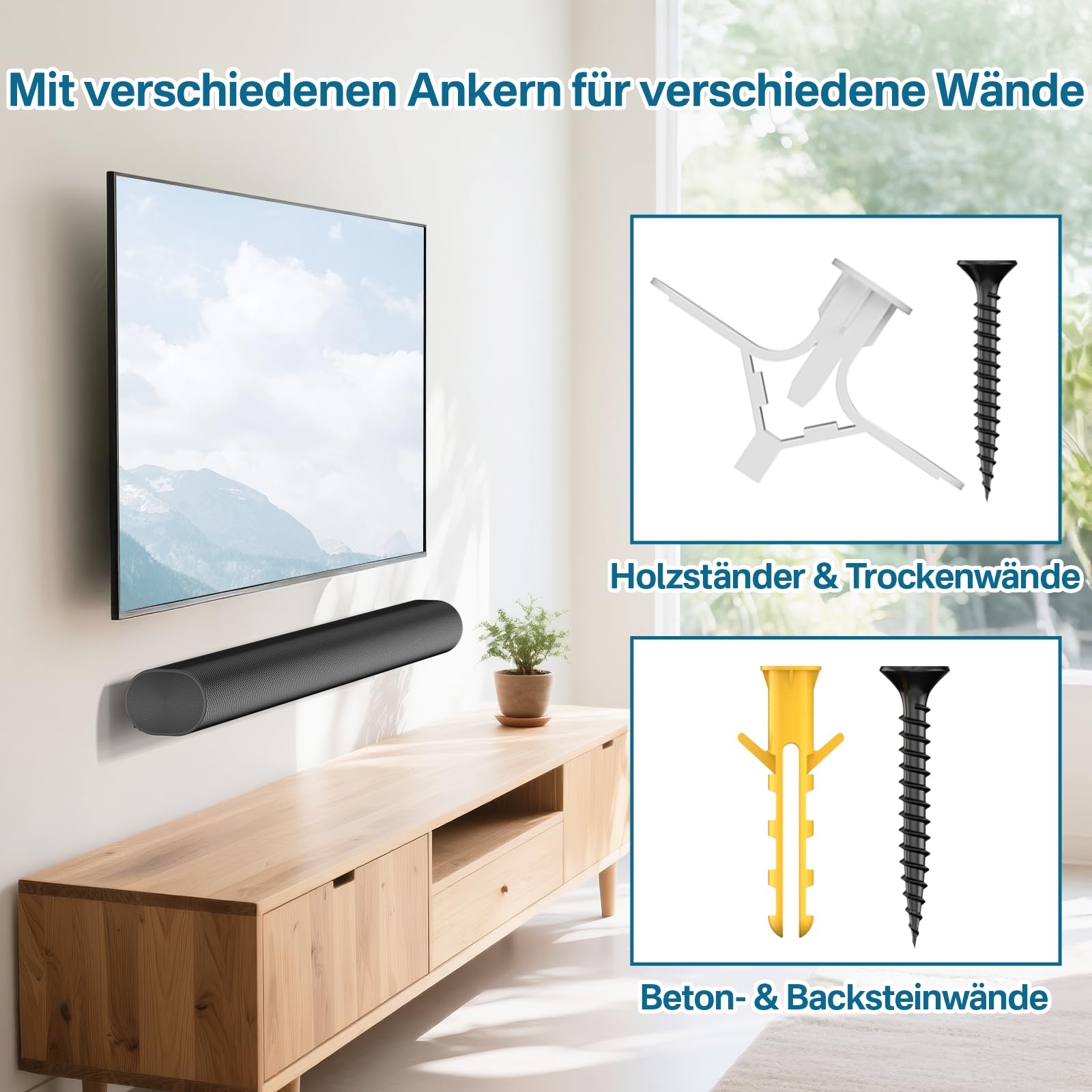 notiela Heavy-Duty uchwyt na soundbar do Sonos Arc i Sonos Arc Ultra uchwyt ścienny - pływająca metalowa półka do Sonos Arc i Arc Ultra, łatwy w montażu uchwyt ścienny Soundbar