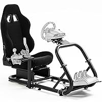 Vista 1 de Racing Simulator Cockpit with Black Racing Seat fit for Logitech G29 G27 G920 G923, Thrustmaster T300, Fanatec, Moza, Racing Wheel Stand Sim