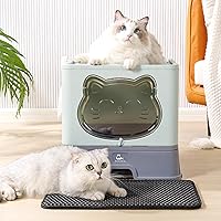 Vista 24 de Fully Enclosed Cat Litter Box with Lid, Foldable Extra Large Cat Toilet, Drawer Type Litter Tray with Plastic Scoop, Suitable for Cats Under