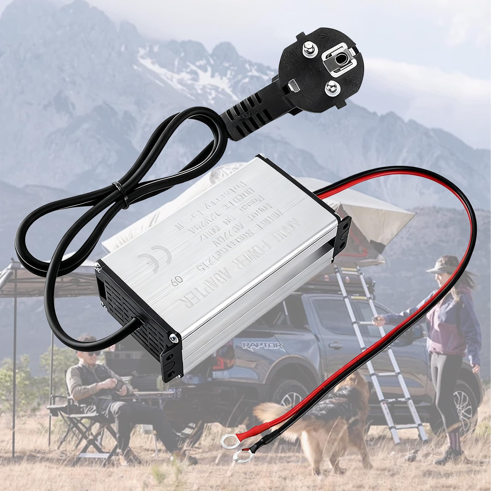 220 V naar 12 V stroomomvormer, 25 A adapter voor thuisaccu, staande verwarming, camper, caravan, garage en ledverlichting, krachtige spanningsomvormer voor caravans, campers, bestelwagens en
