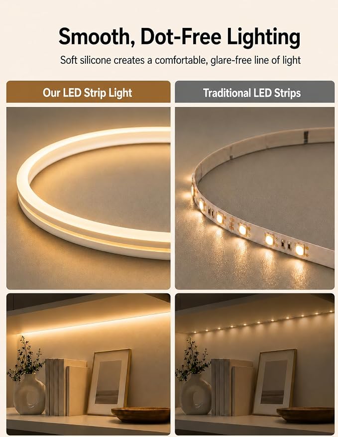 Luces de cuerda LED Neón 10 m blanco cálido regulable miniatura 3