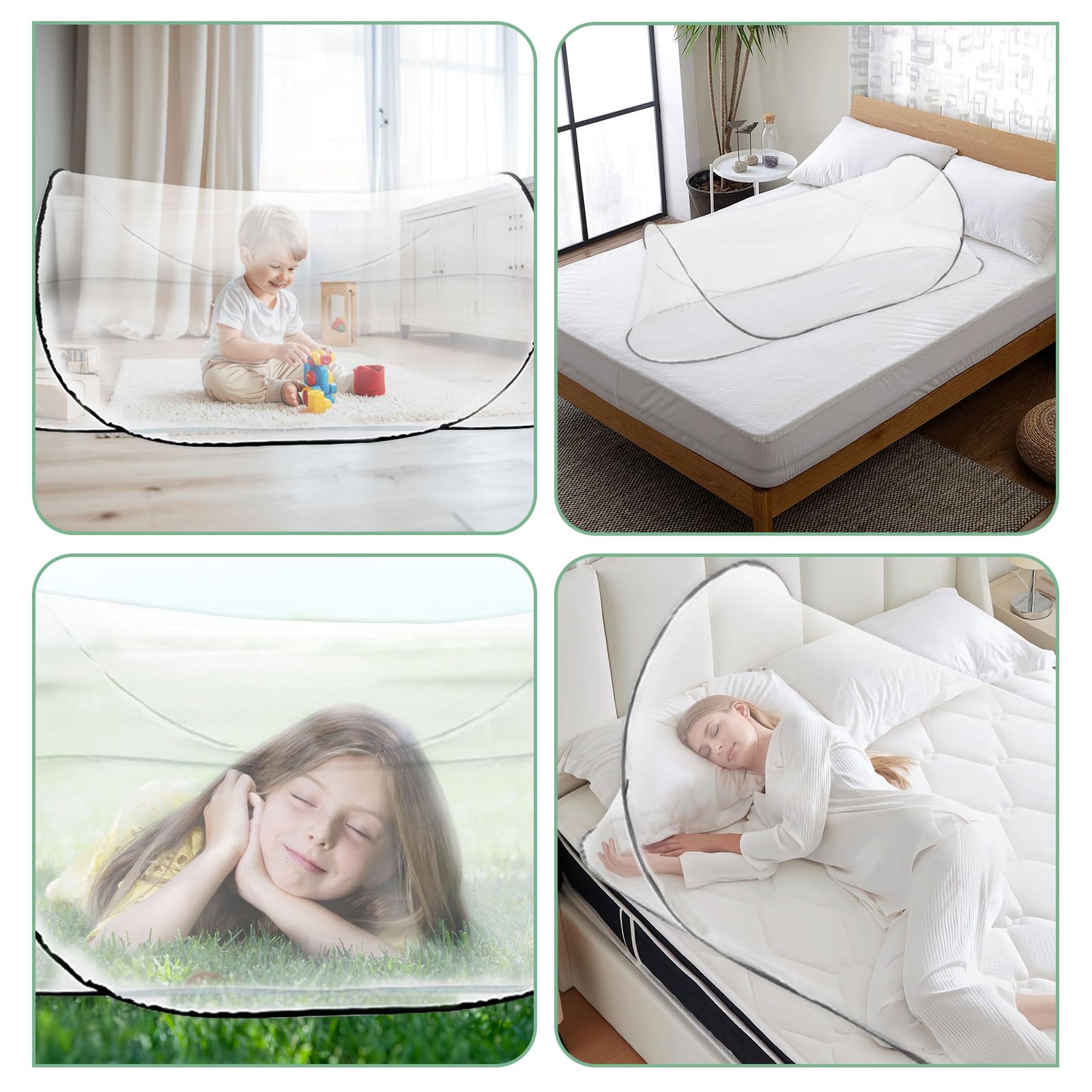 Moskitonetz Pop Up 200 x 80 x 56 Faltbares Mückennetz tragbares Campingzelt Familien Moskitonetzbett für Bett, Reisen, Outdoor Campin