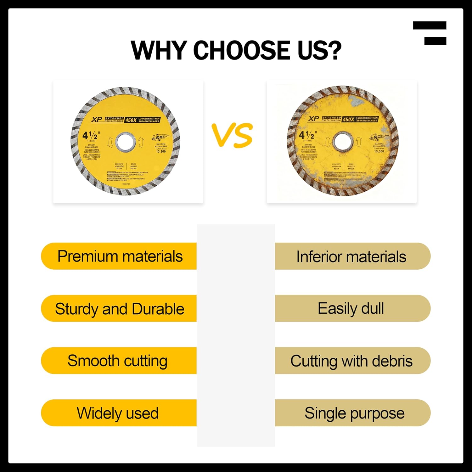 4-1/2-Inch DW4701 Diamond Tile Blade 7/8-Inch Arbor for DEWALT Angle Grinder, fits Extra Clean Dry or Wet Cutting Applications in Glass Tile, Ceramic Tile (Set of 2)