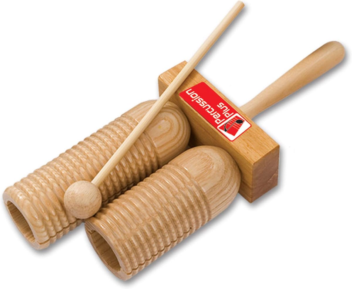 Percussion Plus Agogo Doble de Madera con Maza