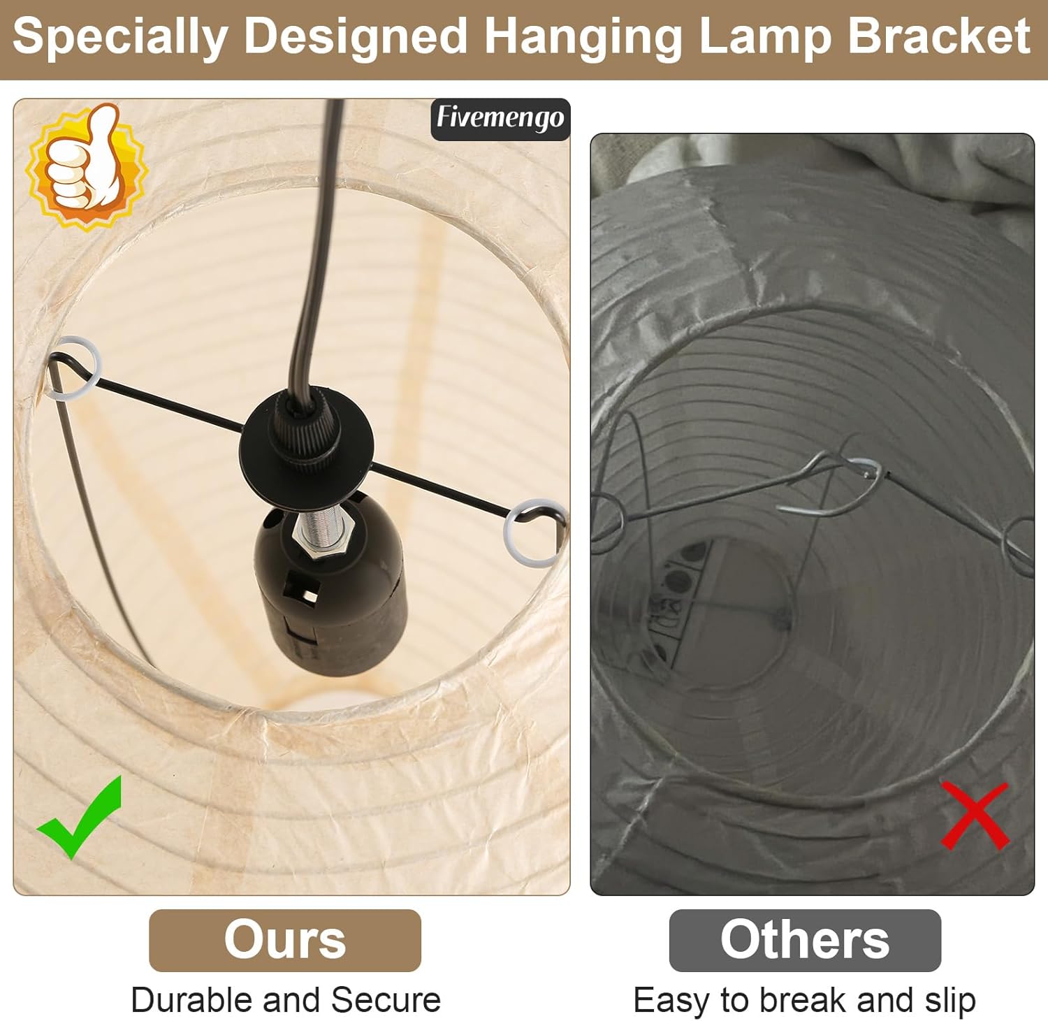 Paper Lantern Lamp Plug in Hanging Lamp, 20in Off-White Rice Paper Pendant Light with 19.7FT Cord Large Globe Japanese Japandi Wabi Sabi Chandelier for Dining Living Room Bedroom 1 Pack