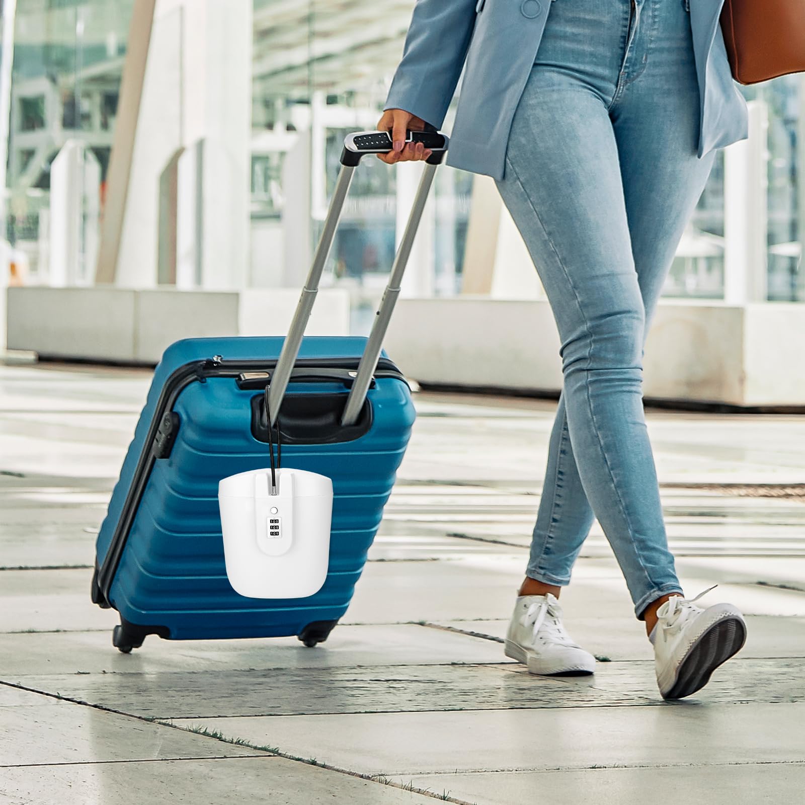 Soleebee Caja de seguridad portátil antirrobo, bolsa para viajes, playa, camping y deportes al aire libre (blanco)