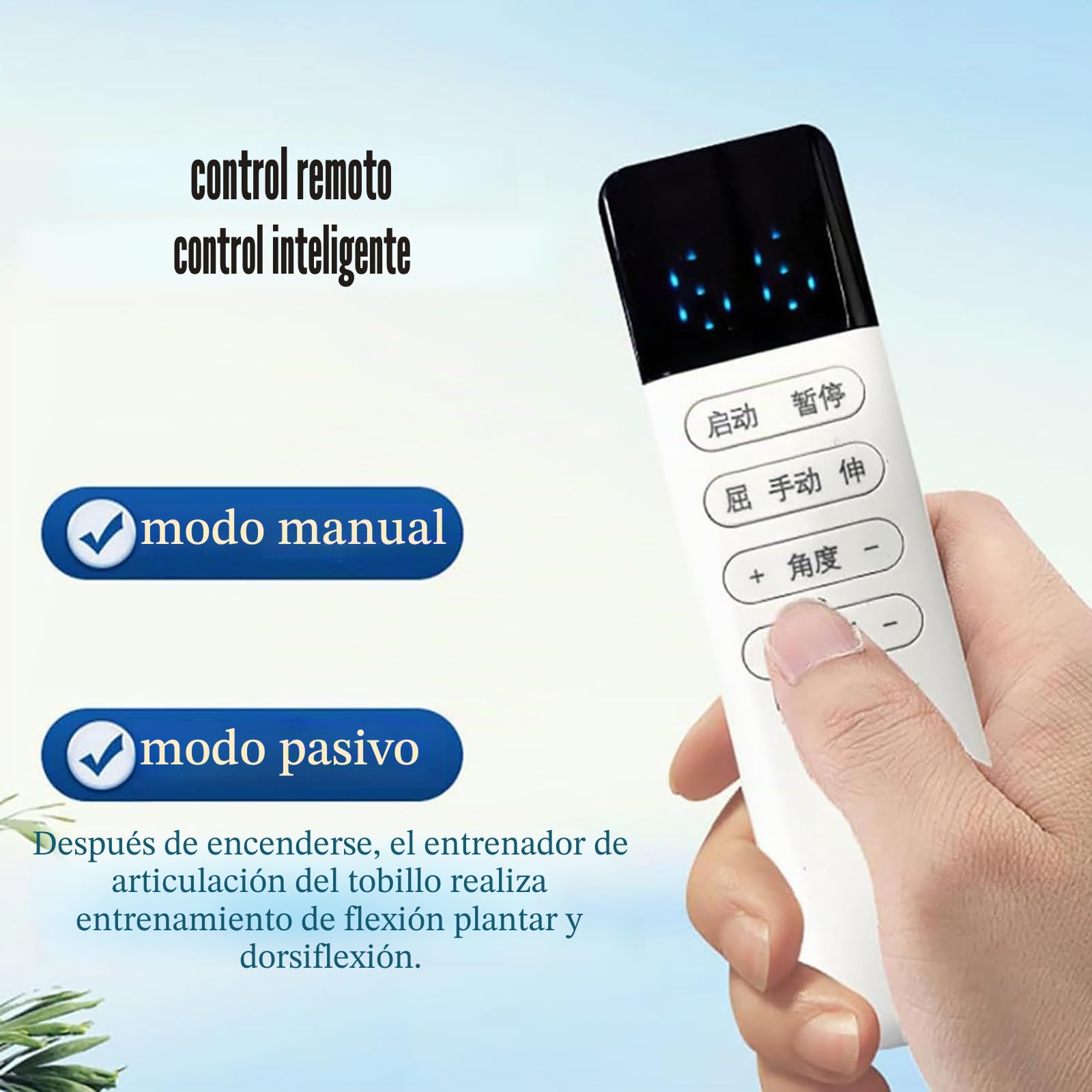 Entrenador De Tobillo Eléctrico, Dispositivo De Entrenamiento De Rehabilitación De Tobillo Con Control Remoto, Plantarflexión 0-45 ° + Dorsiflexión 0-50 °, Modo Manual O Pasivo, Para Caída Del Pie