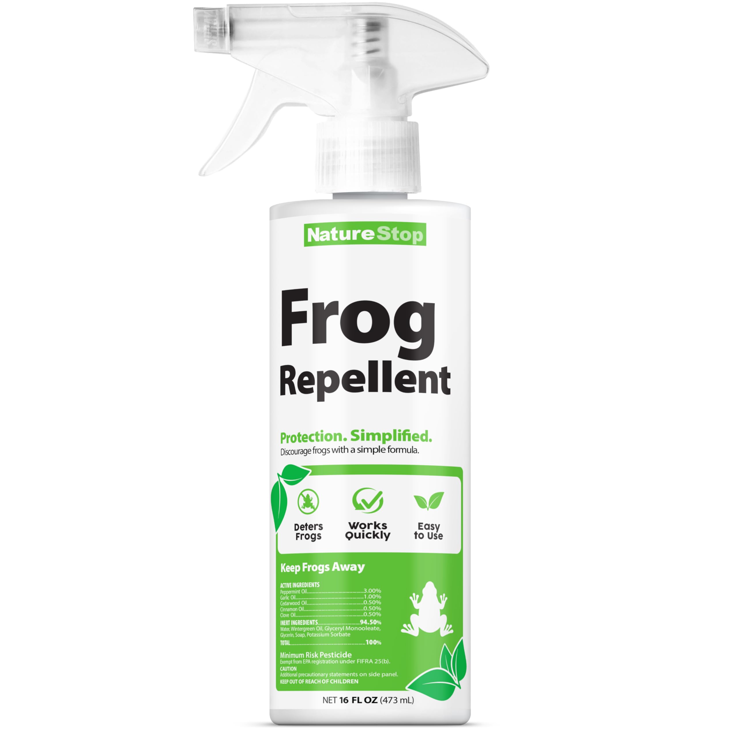 NatureStop Frog Repellent Spray, Deterrent for Frogs & Toads in Outdoor Areas, 16 oz (475mL)