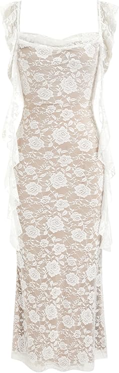 CIDER Formal Dresses for Women Wedding Guest Dresses Summer Maxi Dress Sleeveless Mesh Ruffle Cocktail Dress Elegant Outfits fashion product photo