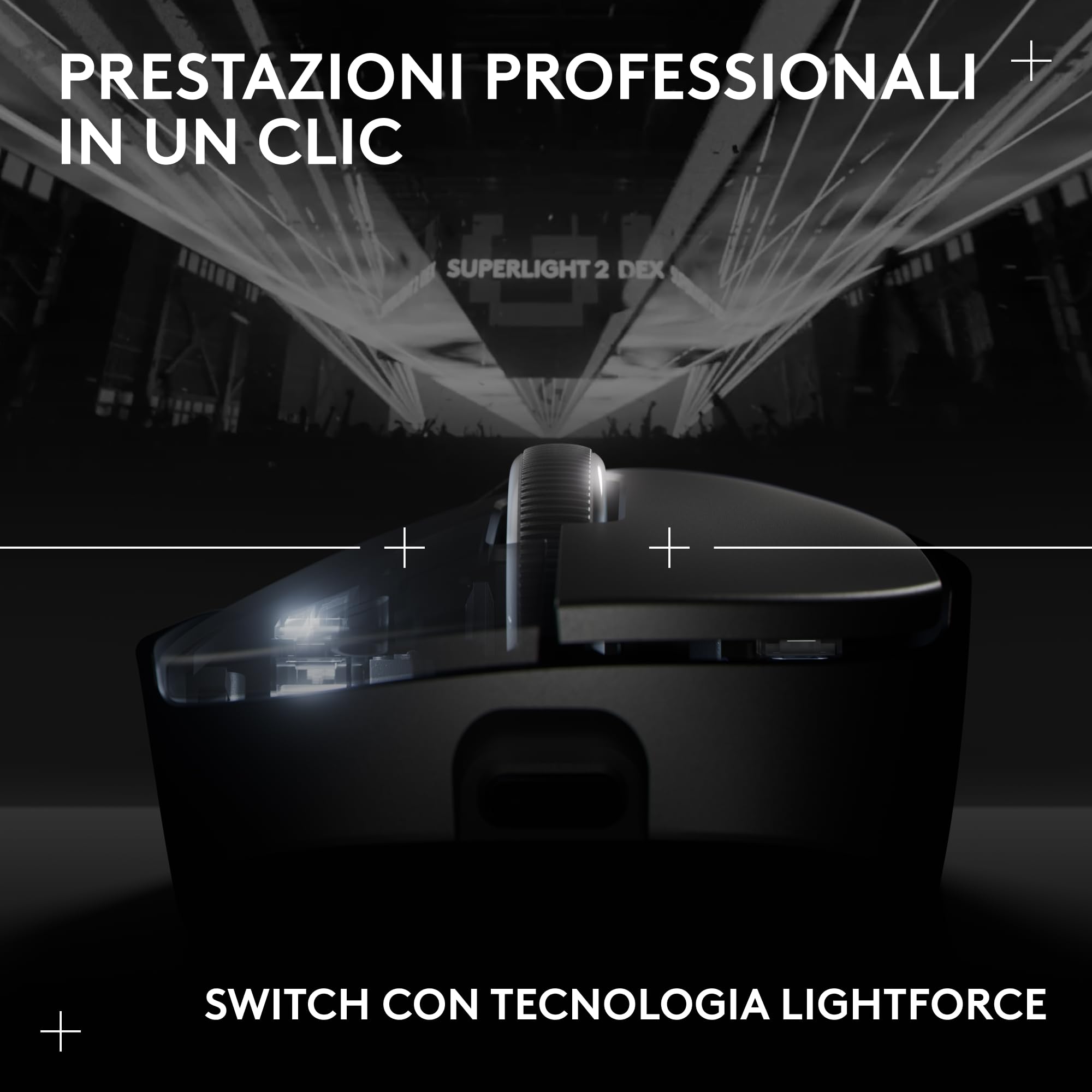 Logitech G PRO X SUPERLIGHT 2 DEX wireless gaming mouse | Für PC/Mac, 60g pro-grade, rechtshändig, 5 Tasten, USB-C, 44k DPI, bis 8 kHz Polling - Nero