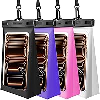 Vista 38 de Paquete de 4 bolsas flotantes impermeables para teléfono, protector flotante transparente con cordón, funda universal grande flotante a prueba