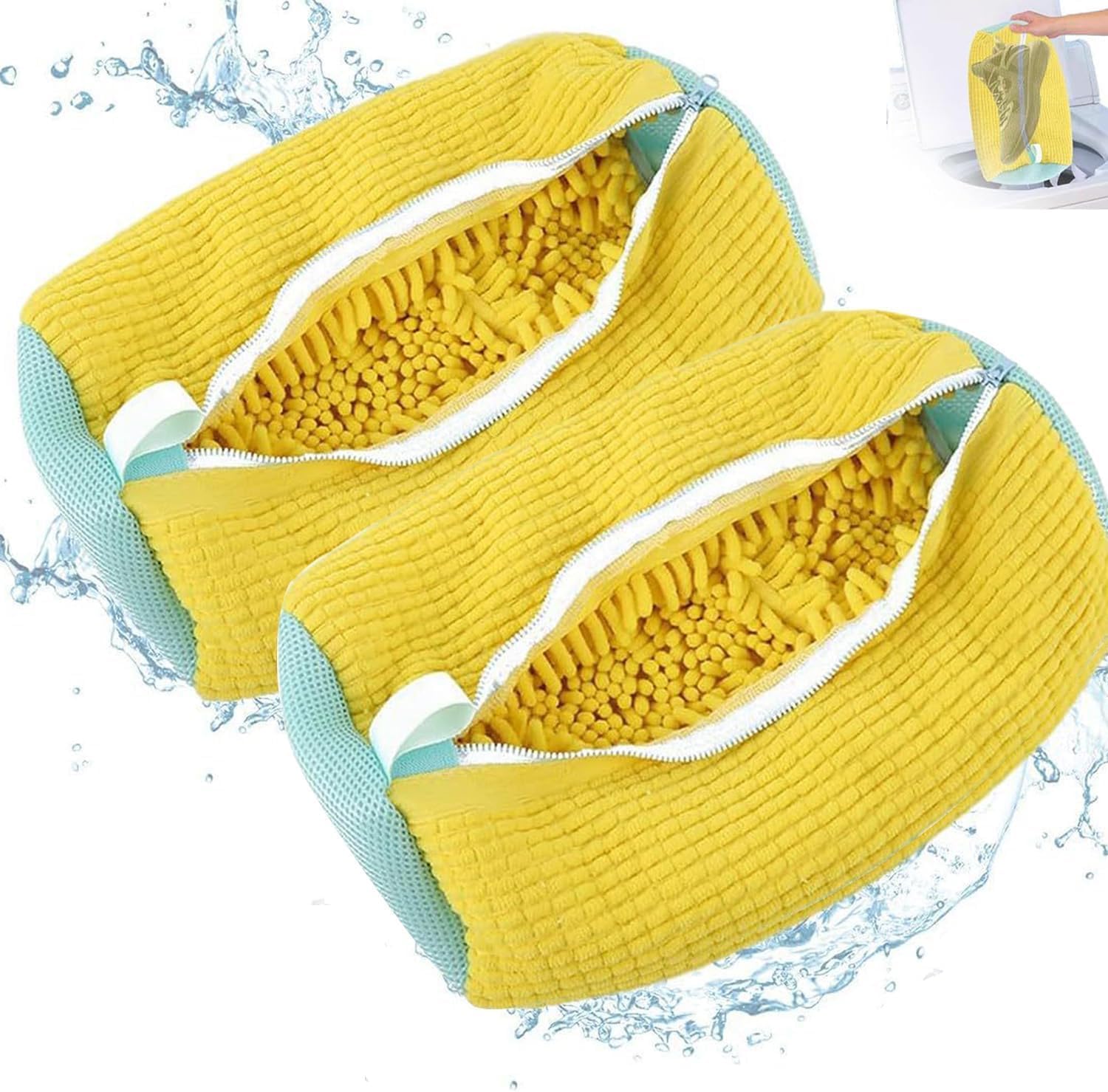 UieaMsio Pack of 2 Laundry Bag Shoes, Wash Bag Shoes, Sneaker Laundry
