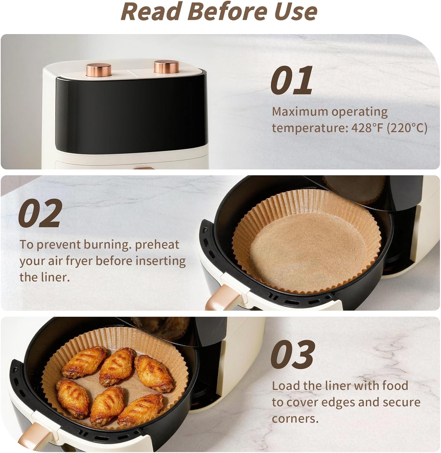 200Pcs Air Fryer Liners for Ninja, 8 Inch Round Airfryer Paper Liners Disposable for 5-8 QT Basket, Oil-Proof & Non-Stick Easy Cleanup Parchment Paper for Baking, Microwave, Oven, Pans