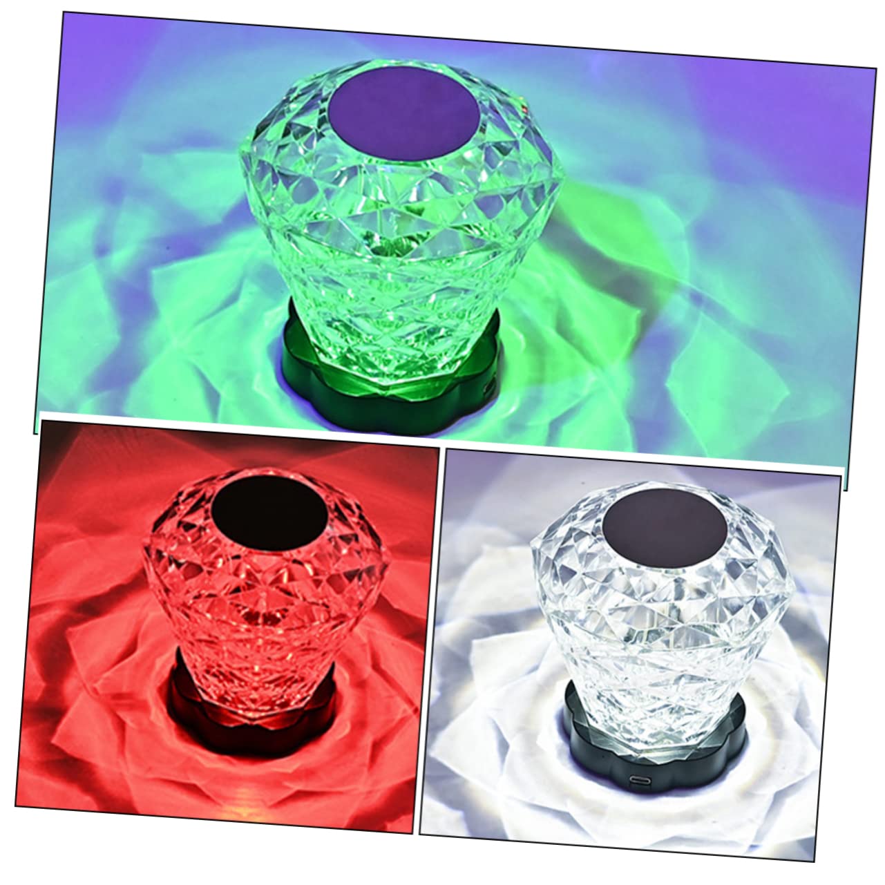 KKXXYQFC Lampada Diamond Night Light Lampada da scrivania Senza Fili Lampada Crystal Touch Lampada in Rosa Lampada da Tavolo Ricaricabile Luce Notturna Ricaricabile Batteria al Litio da 800 mAh Luce