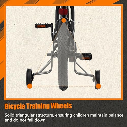 Miniatura 6 de Glerc Bicicleta para niños de 1 a 8 años, bicicleta para niños de 12 a 16 pulgadas, estilo BMX, con ruedas de entrenamiento, bicicleta para niños y